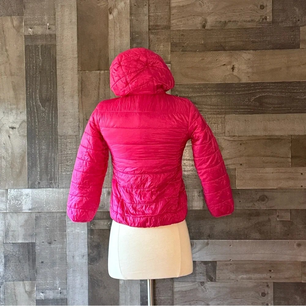 GAP Kids pink puffer jacket medium zip up hoodie Barbiecore girlhoodcore school